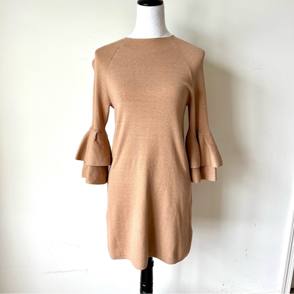 Anthropologie Dresses & Skirts - ANTHROPOLOGIE Claudette Ruffled Bell Sleeve Dress Knit Sweater Dress—SZ. Small